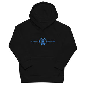 Heroic Invasion Youth Black Classic Hoodie - Blue Logo