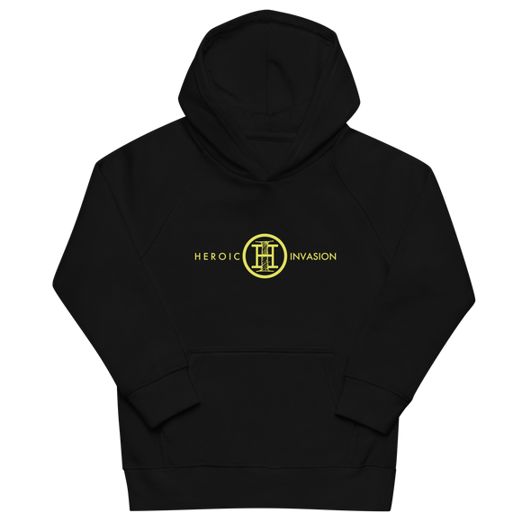 Heroic Invasion Youth Black Classic Hoodie - Yellow Logo